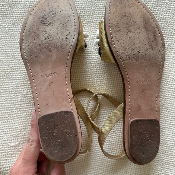 Prada Women's Tan Sandals with Embellishments - Picture 4 of 4